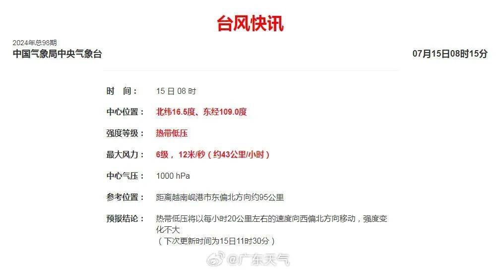 广东局地发布台风预警!