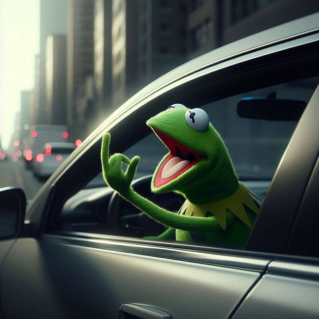 卡通角色开车头像!