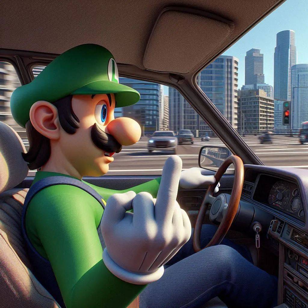 卡通角色开车头像!