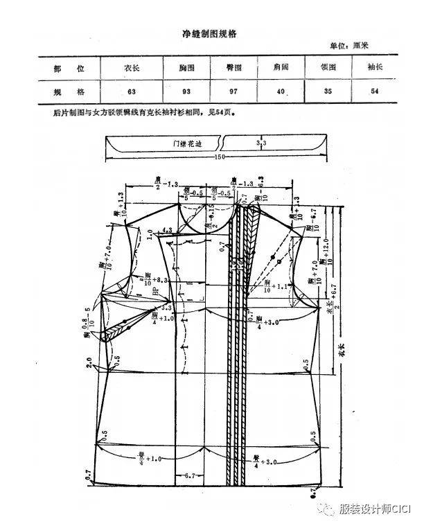 女衬衫原型结构制图图片