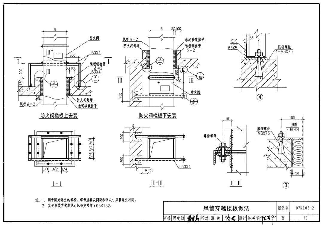 排烟管道施工图图片