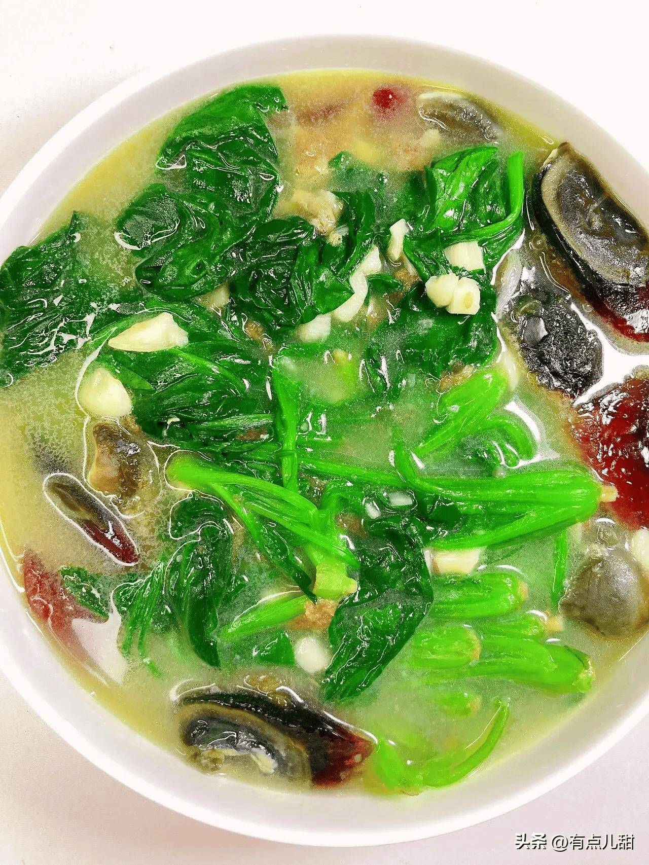3.上汤菠菜2.韭菜炒肉丝1.粉蒸茼蒿