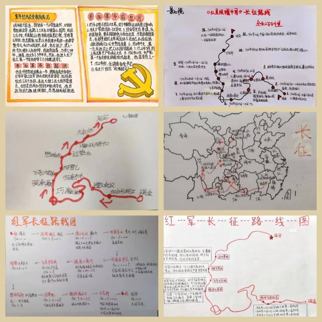 展现领袖们的风采,了解领袖的伟大人格;绘制红军长征路线图,感受红军