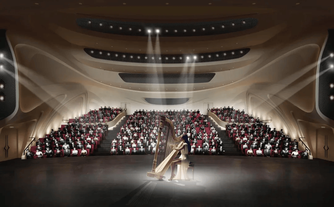 报告空间,设置了可拼装舞台,能够满足电影放映,会议报告,文艺表演