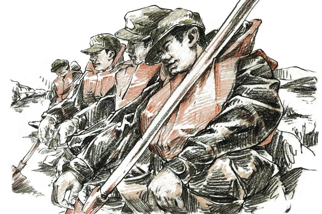 东风漫画|67奋斗在抗洪一线的"迷彩绿"