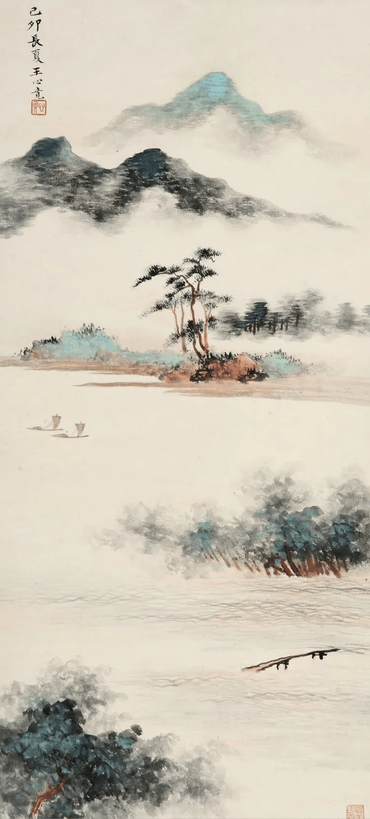 这山水画风清秀劲峭,气势开张,细腻典雅,笔法精致!_作品_艺术_中国