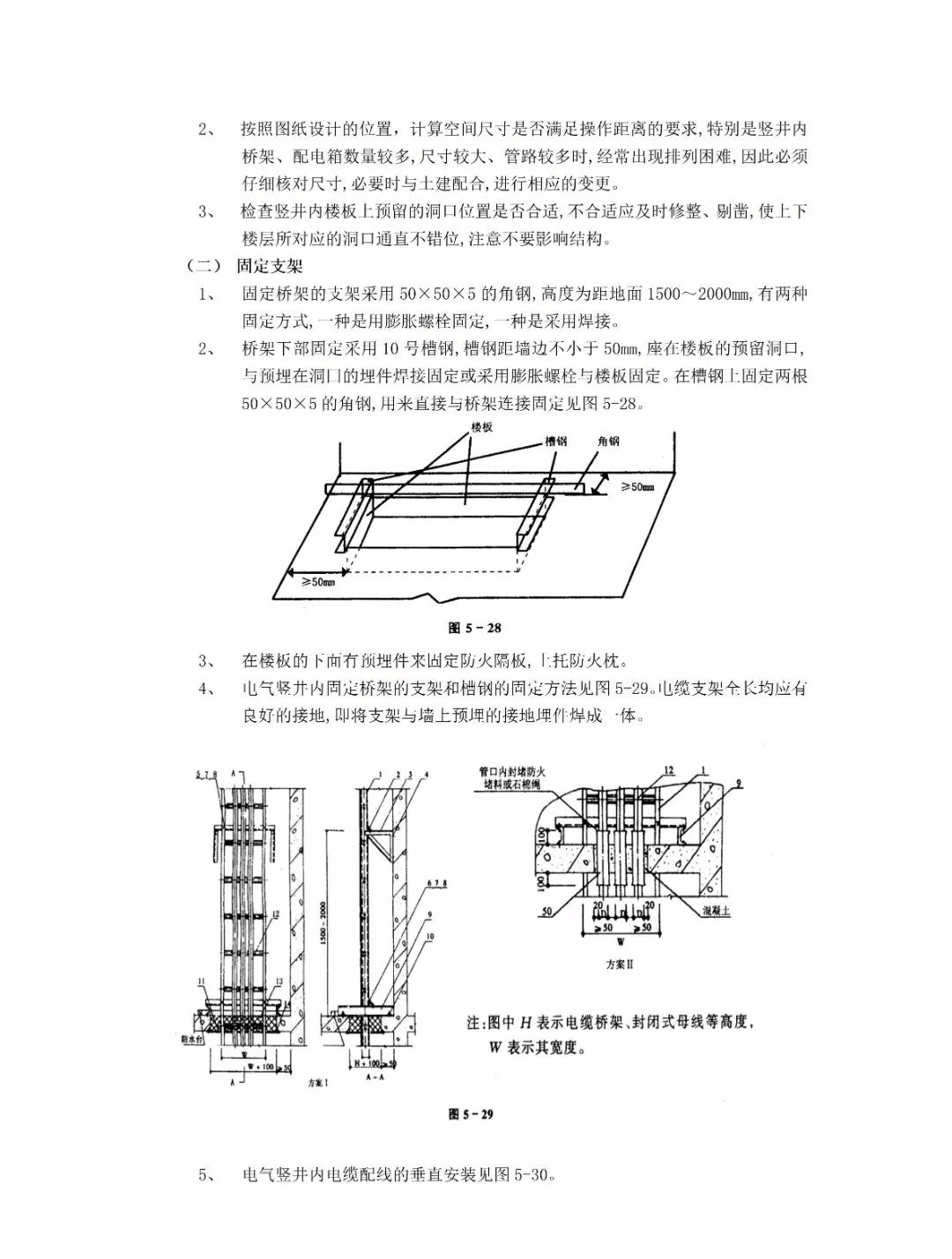 竖井母线支架安装图图片