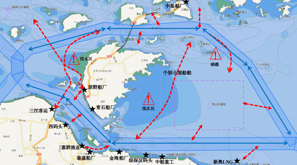 舟山灌门航道,龟山航道航法