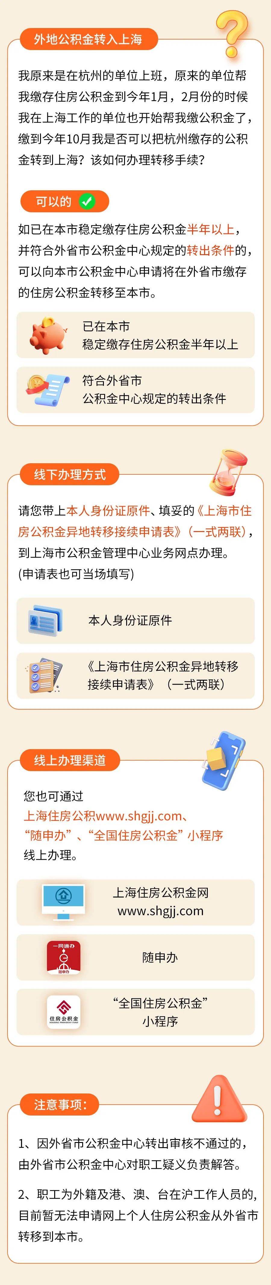 住房公积金异地转入上海,线上线下都能办