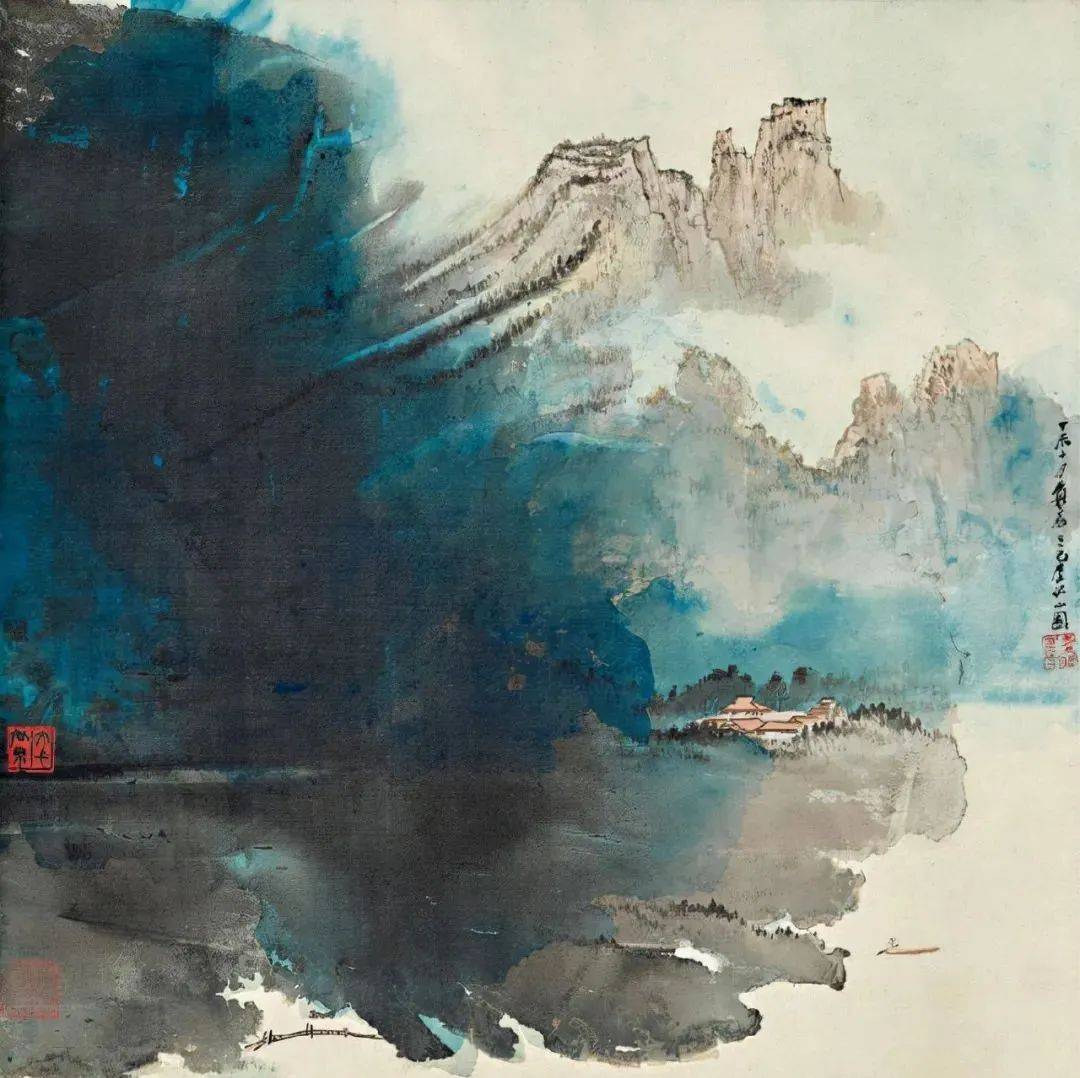 张大千泼彩山水百图