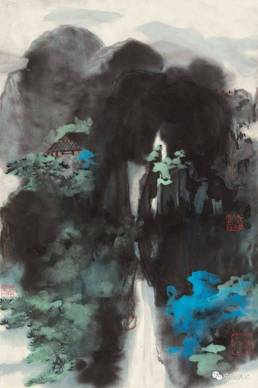 张大千泼彩山水百图