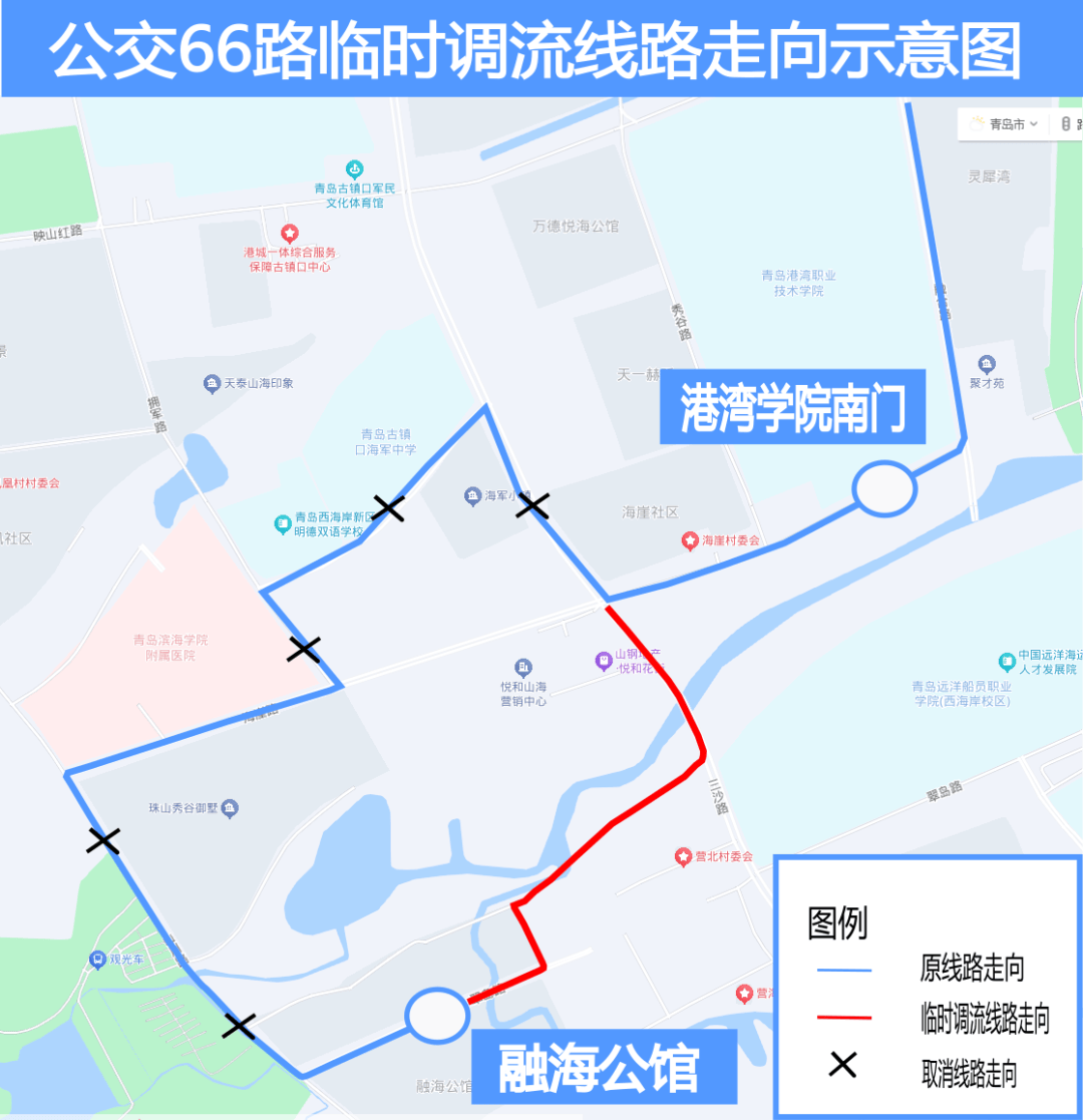 9月5日起 青岛这5条公交线路临时调流_青滨_运行_站点