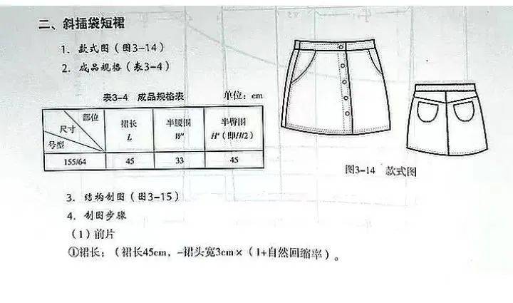 牛仔裙纸样作图图片