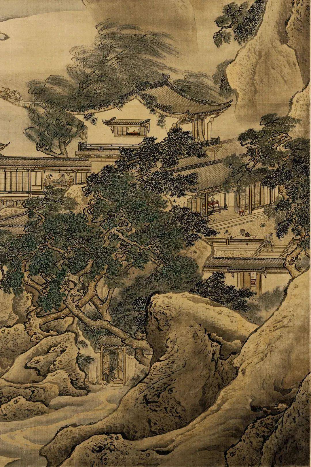清 袁耀《山雨欲来图轴》欣赏