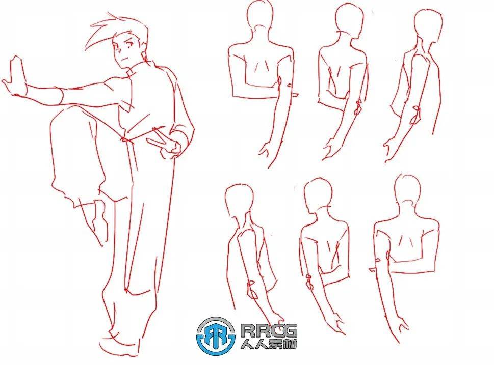 310张人物角色动作造型人体动态线稿设计稿合集