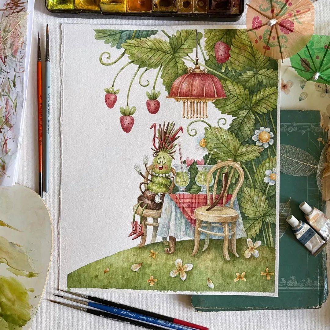 水彩儿童插画 16幅童话水彩房子欣赏_交流_作品_网络