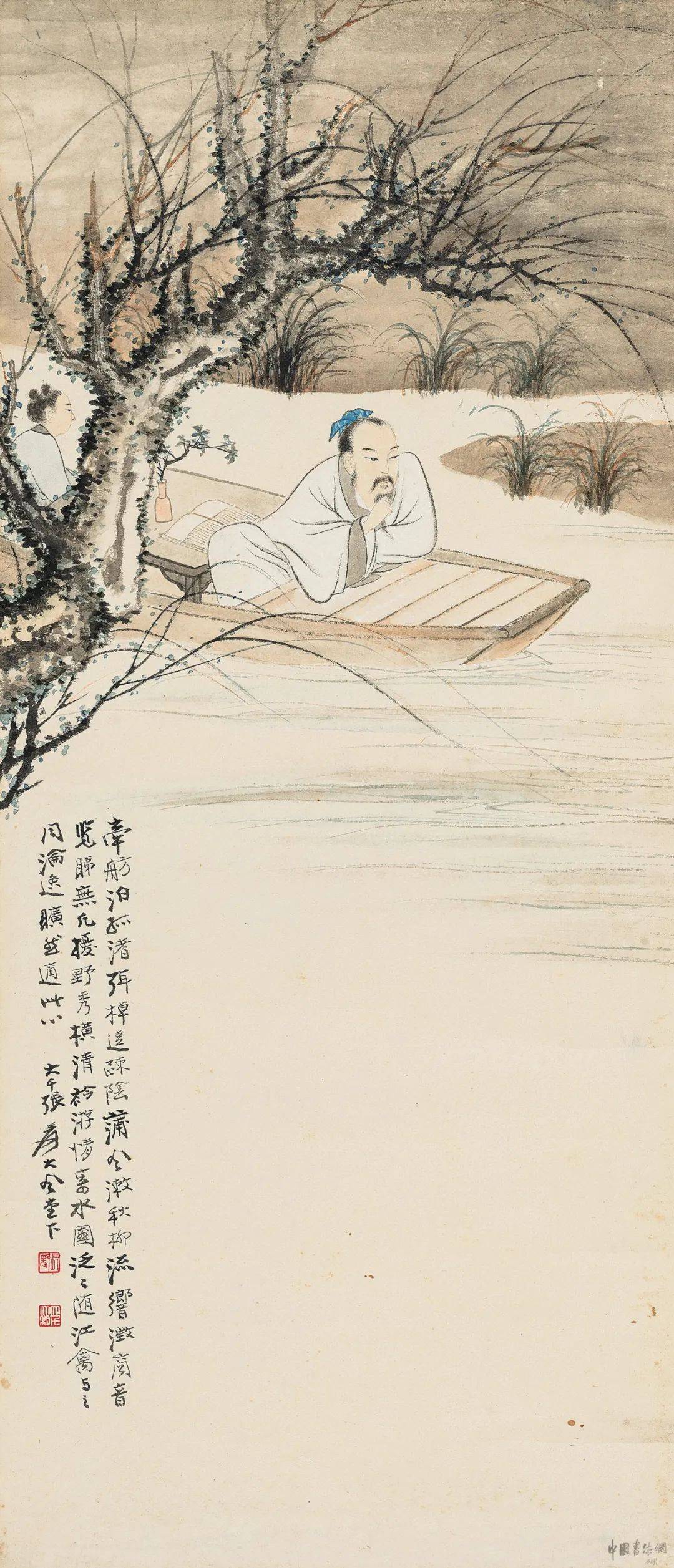 赏画 | 张大千《高士泛舟图》