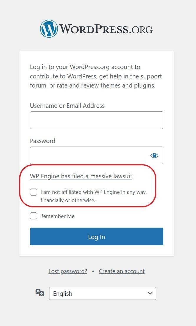 WP Engine和WordPress的争斗影响用户登录及论坛访问