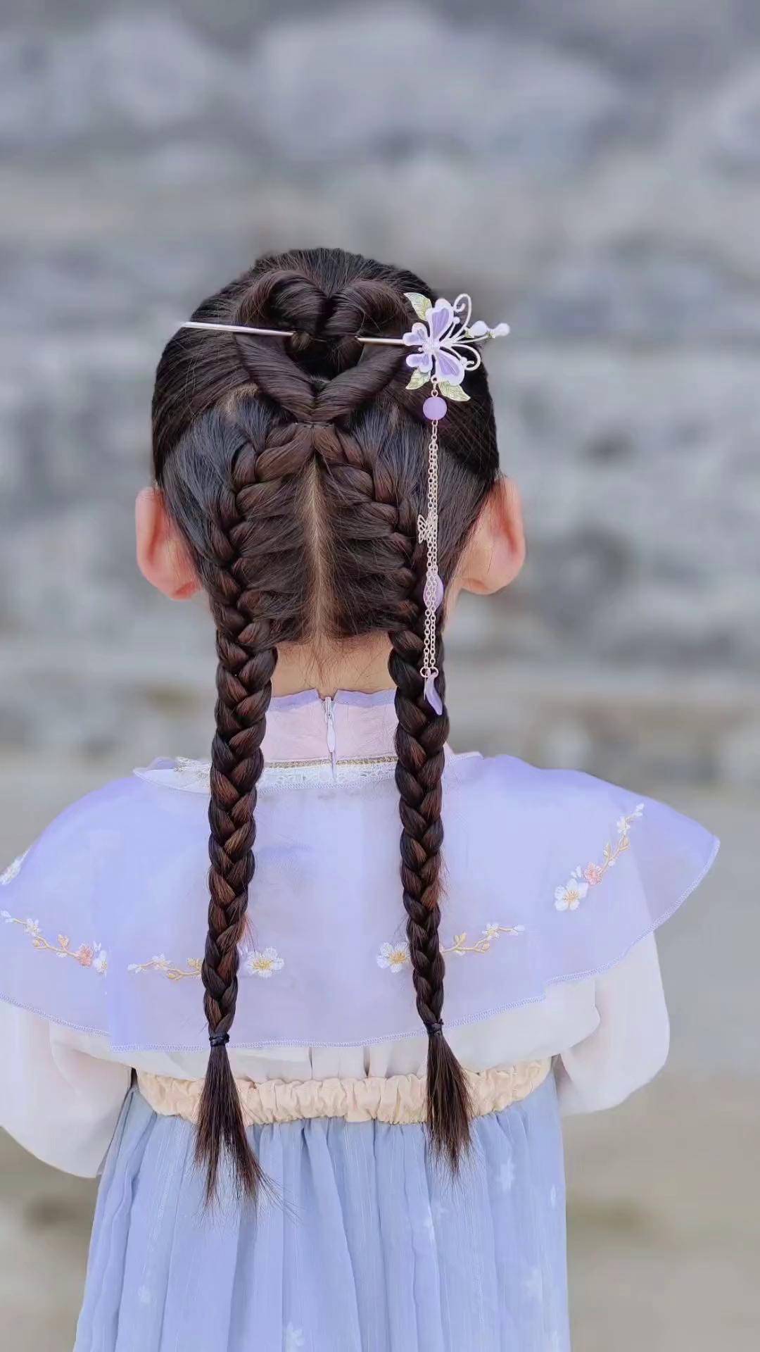 发簪古风发型. 儿童编发 儿童编发教程 汉服发型