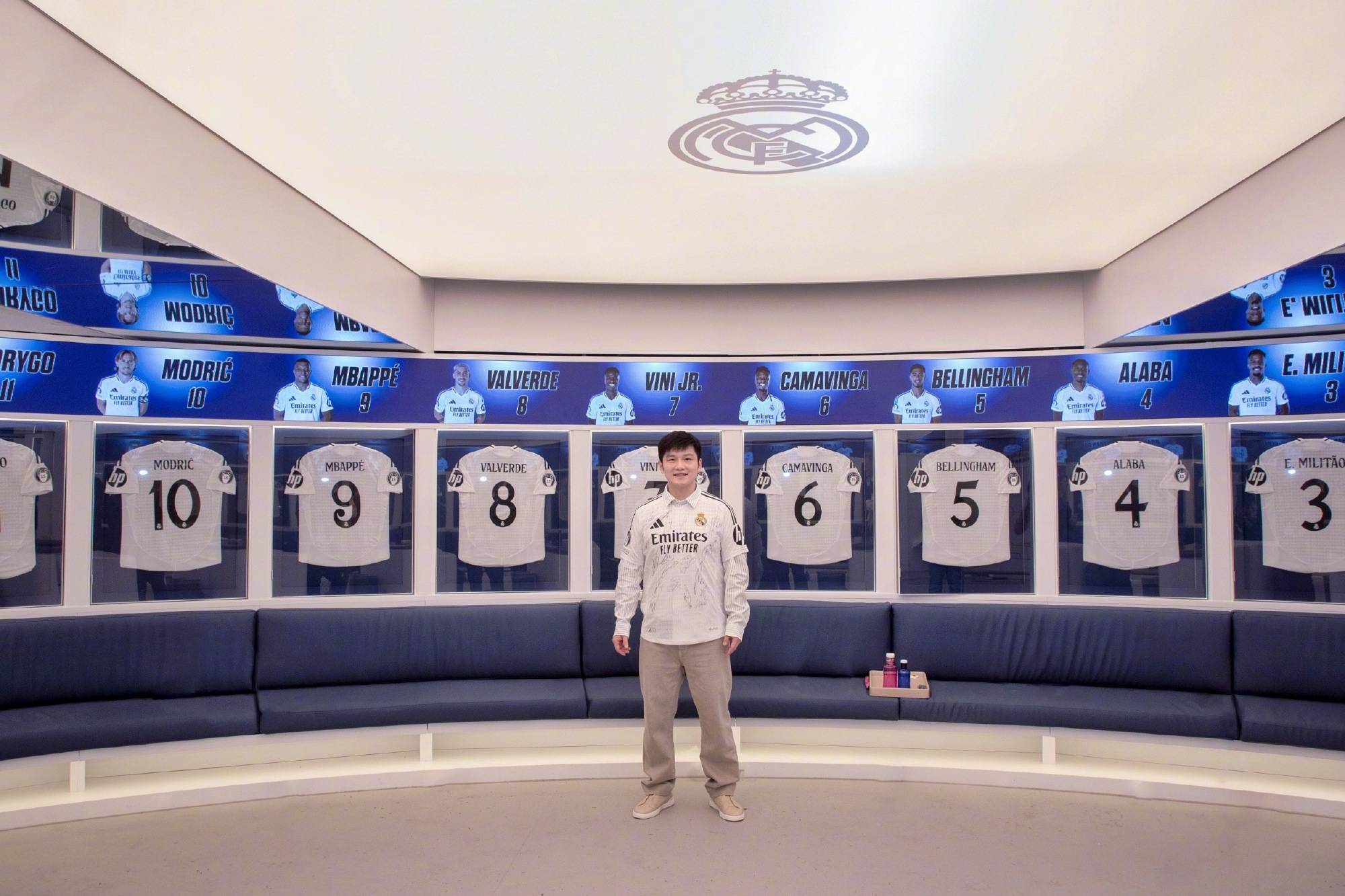 面条！范振东参观伯纳乌球场 与拉斐特、维尼修斯、贝林汉姆等合影