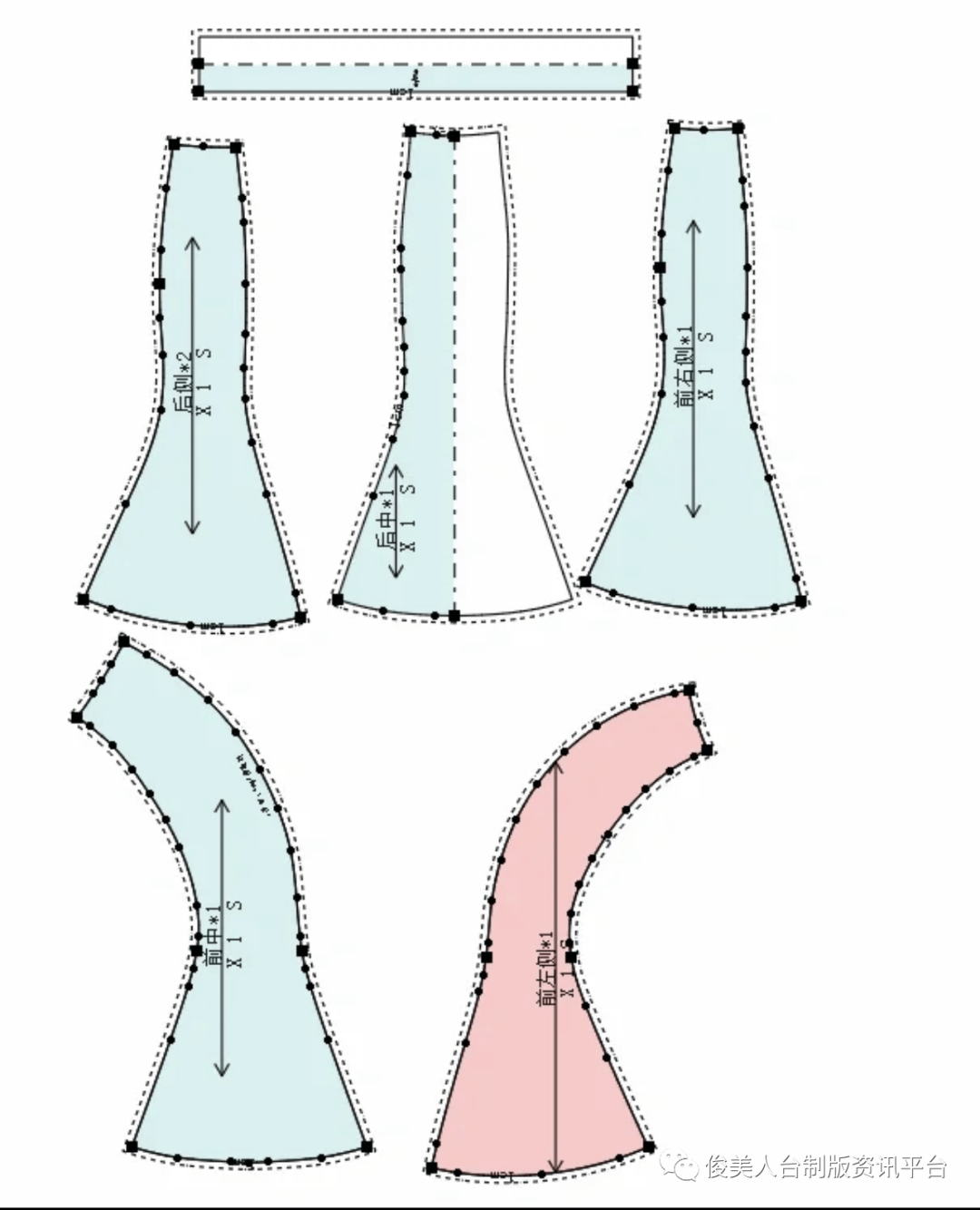 鱼尾半身裙的裁剪方法图片