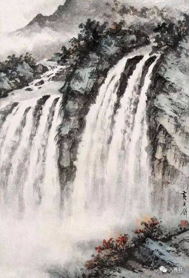 黃君璧 梅石圖 黃君璧-千巖飛瀑圖｜2022春拍- 帝圖拍賣- 領銜全台書畫文物類第