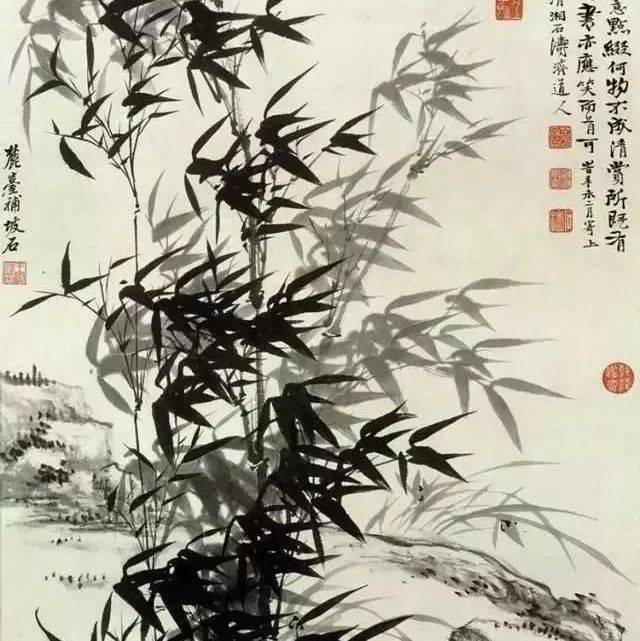 石涛画竹，挺拔洒脱，堪称一代大师！_兰竹_梅竹_气势