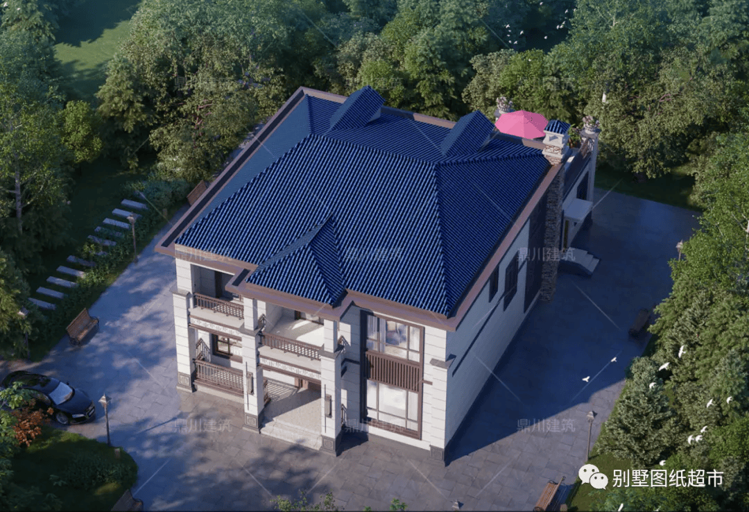 别墅设计,高颜值外观,老少都喜欢户型,乡村建房参考一下_建筑_屋顶