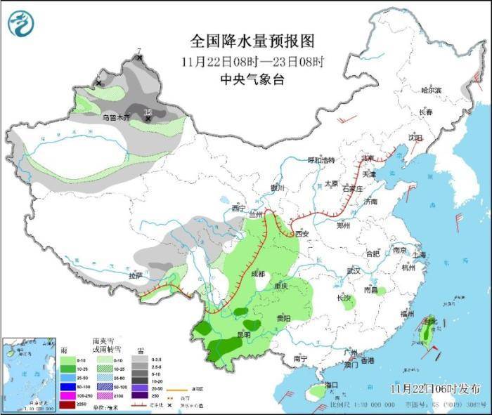 寒潮即将影响我国 本周末大部地区有大风降温及雨雪天气