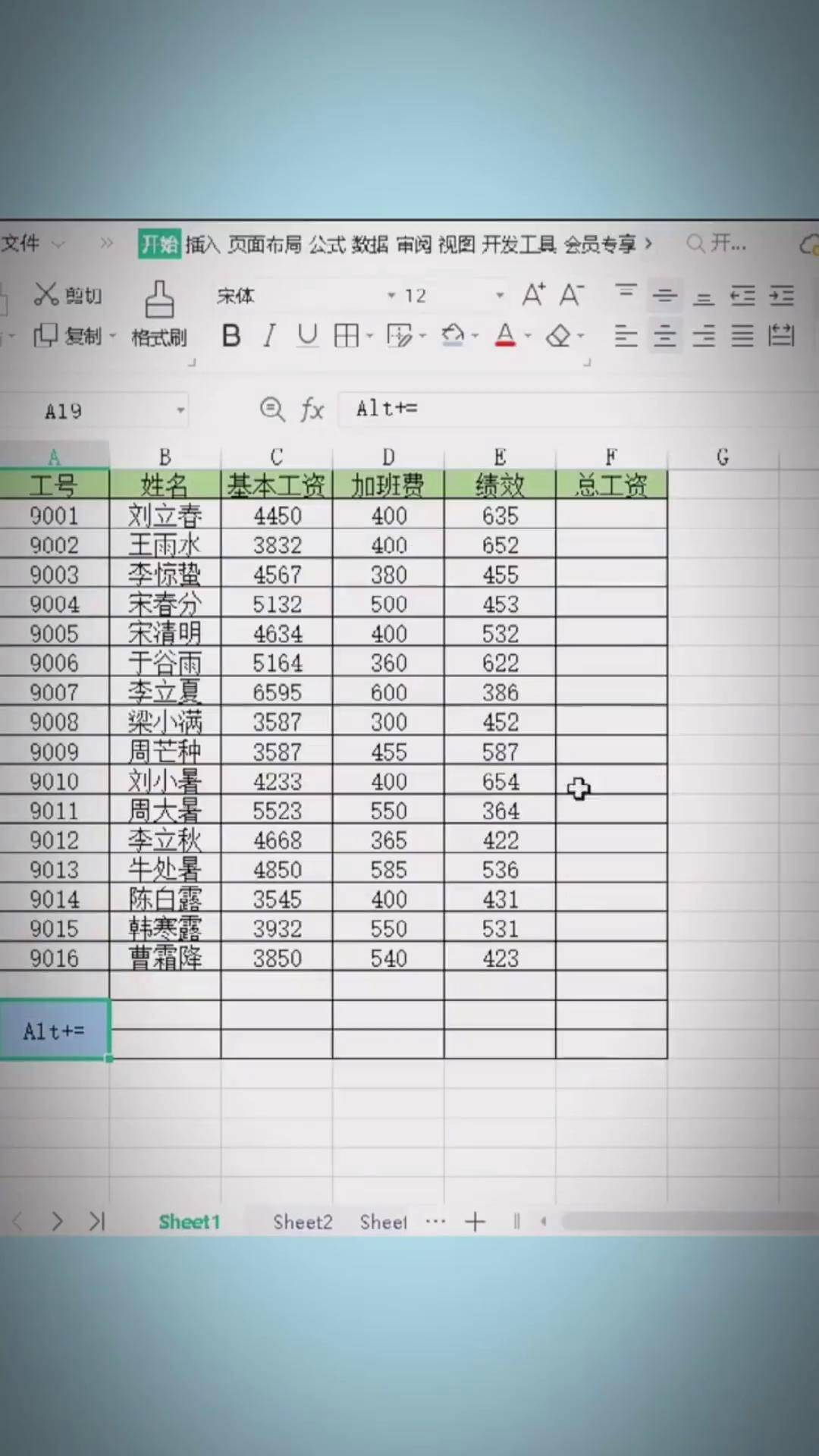 文员excel会用到哪些表格