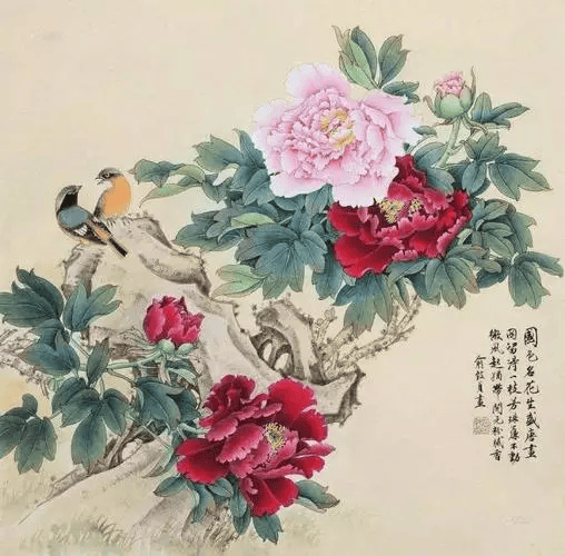 田世光,俞致贞,于非闇工笔牡丹图赏析,姹紫嫣红,花开富贵!