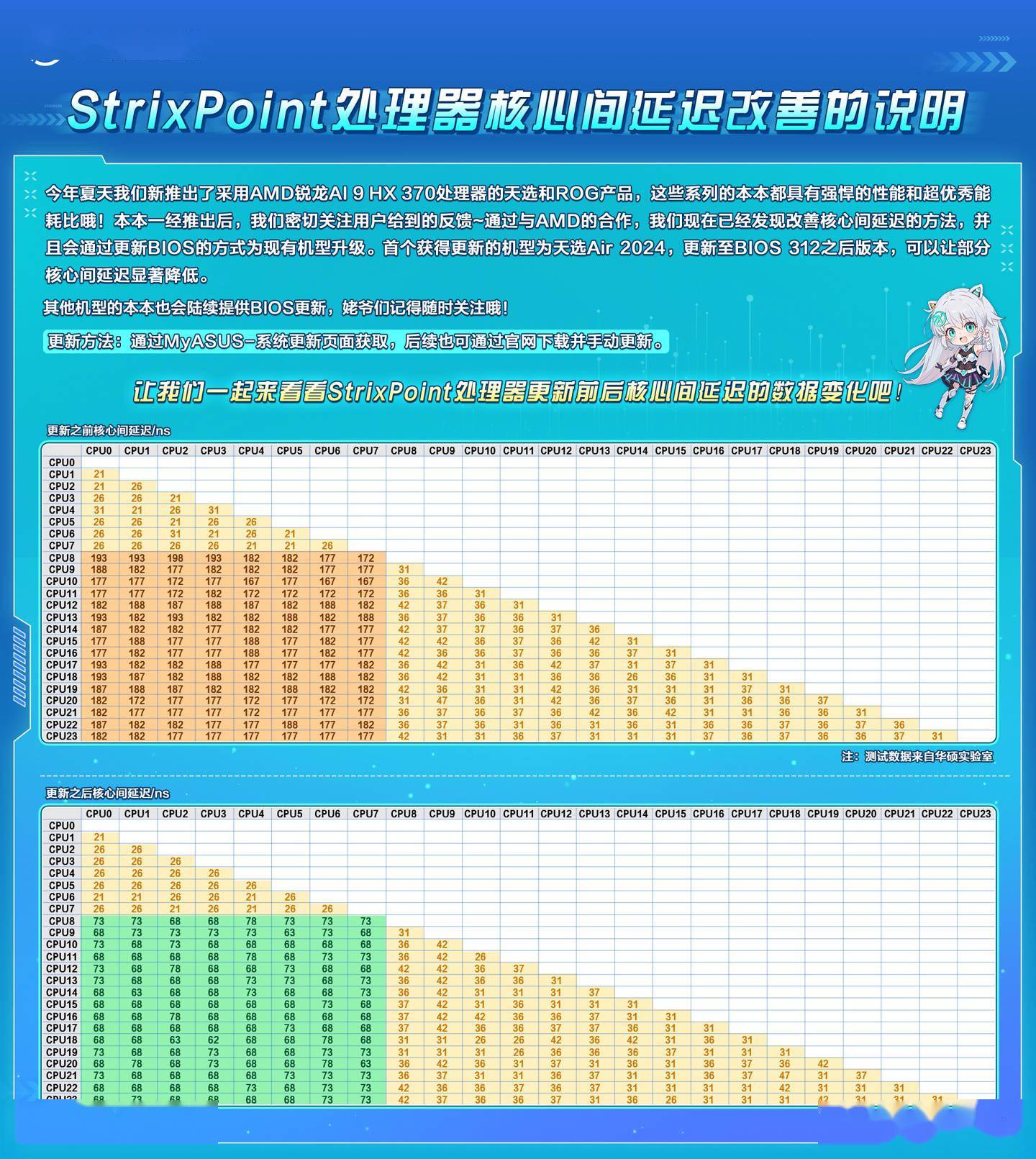 华硕和 AMD 合作改善 Strix Point 处理器核心间延迟