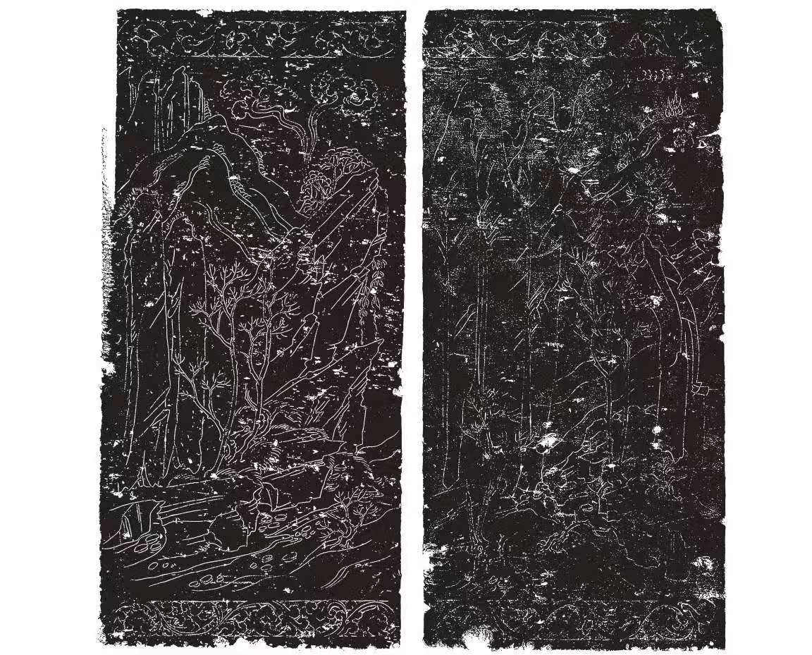 再次刷新中国现存独屏山水画最早记录西安公布唐苏孝斌夫妇石椁墓