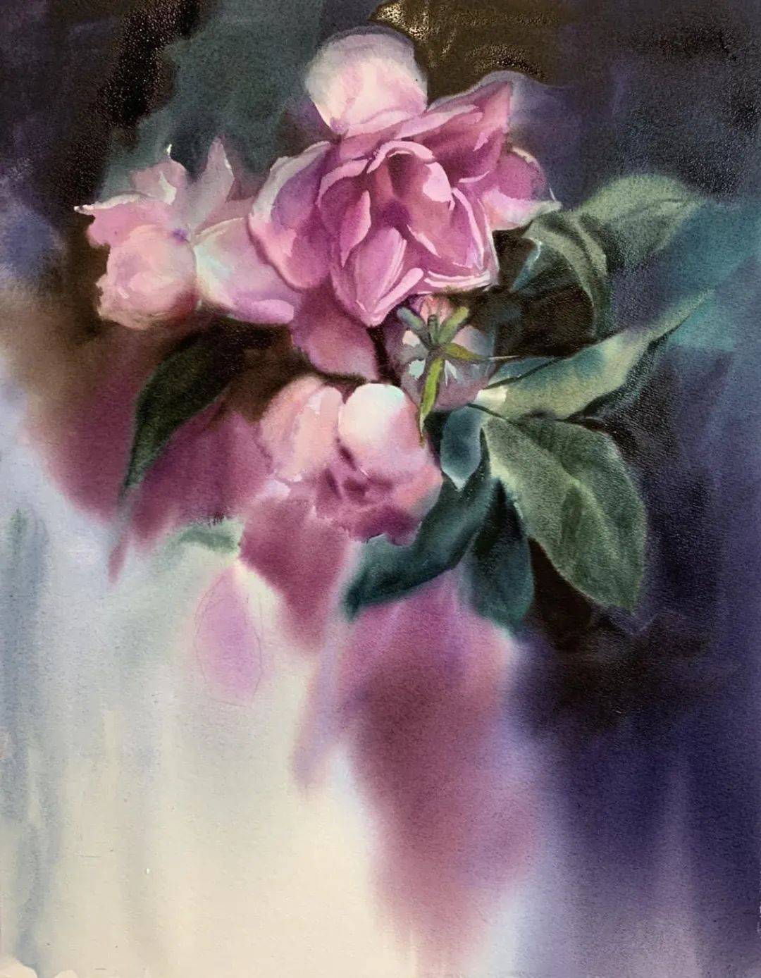 这些写实的水彩花卉,栩栩如生,让人赞叹!