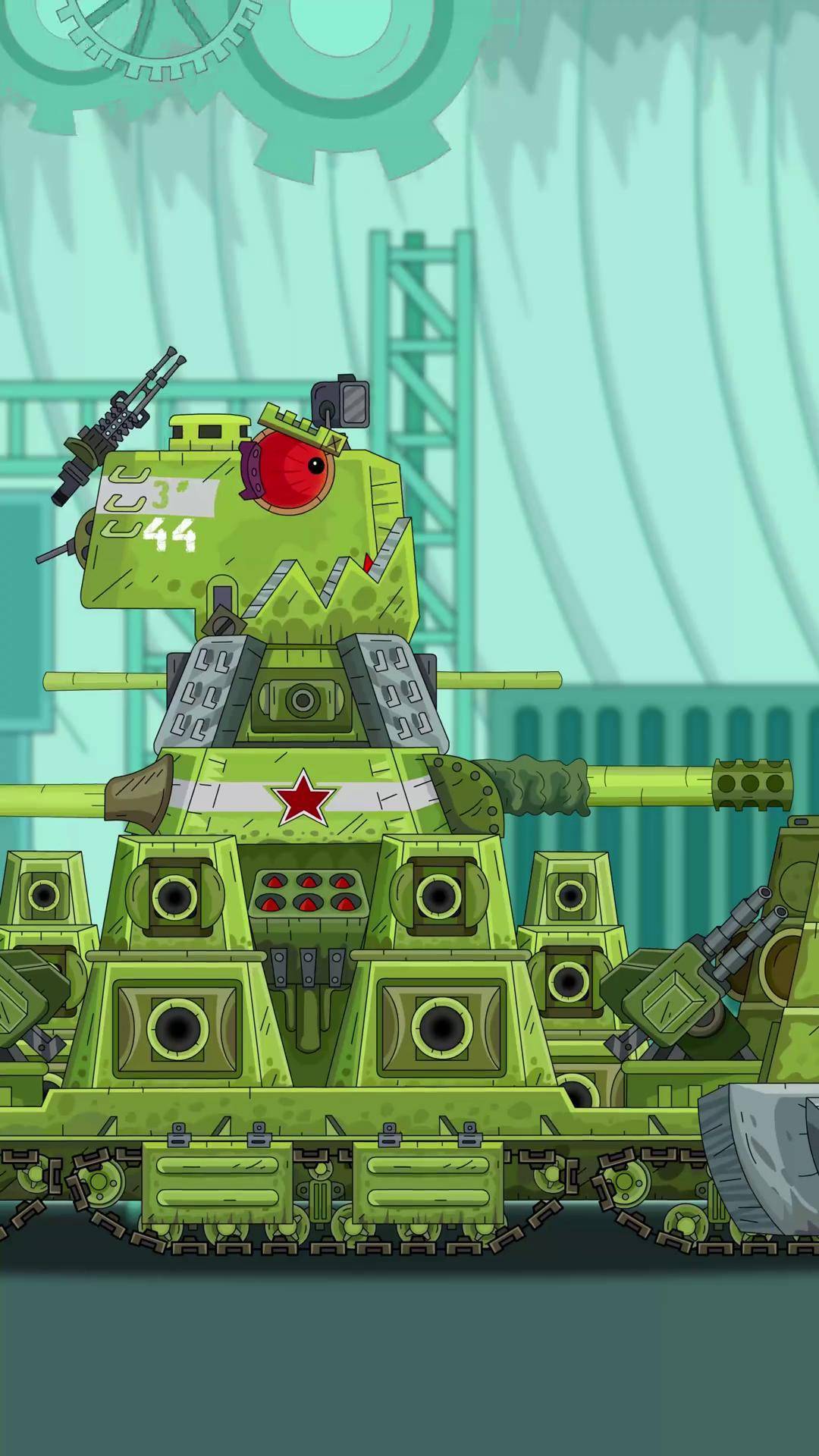 坦克动画短片:kv44的新装备 坦克动画 坦克世界动画 kv44 植物大战