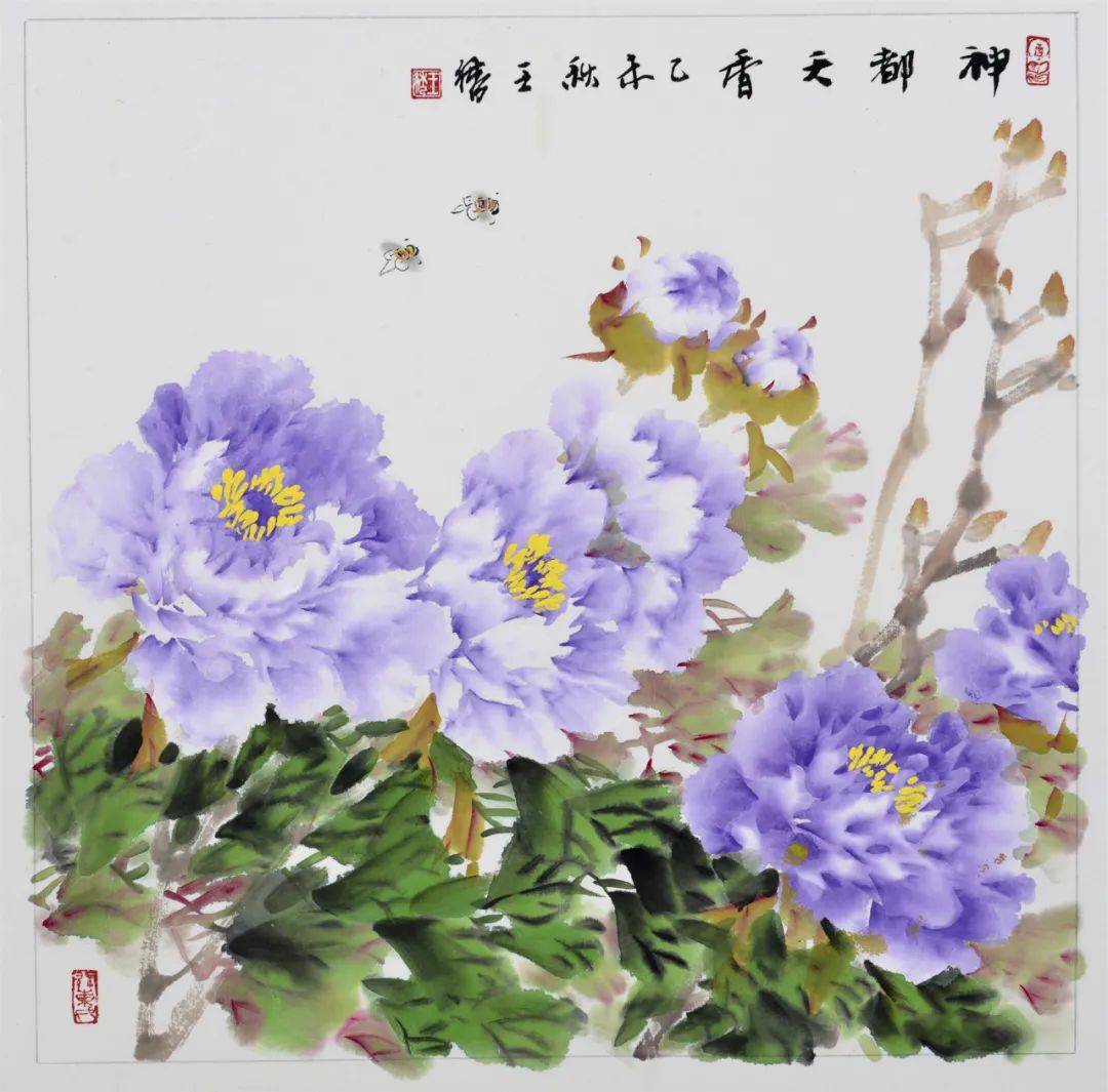 她笔下的牡丹名扬天下每一朵都是那么的雍容华贵