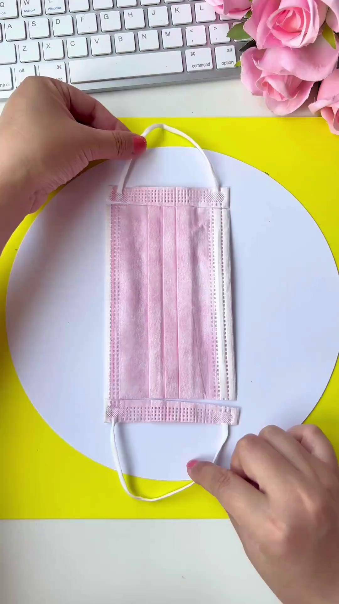 用口罩一起来做个花吧亲子手工手工diy