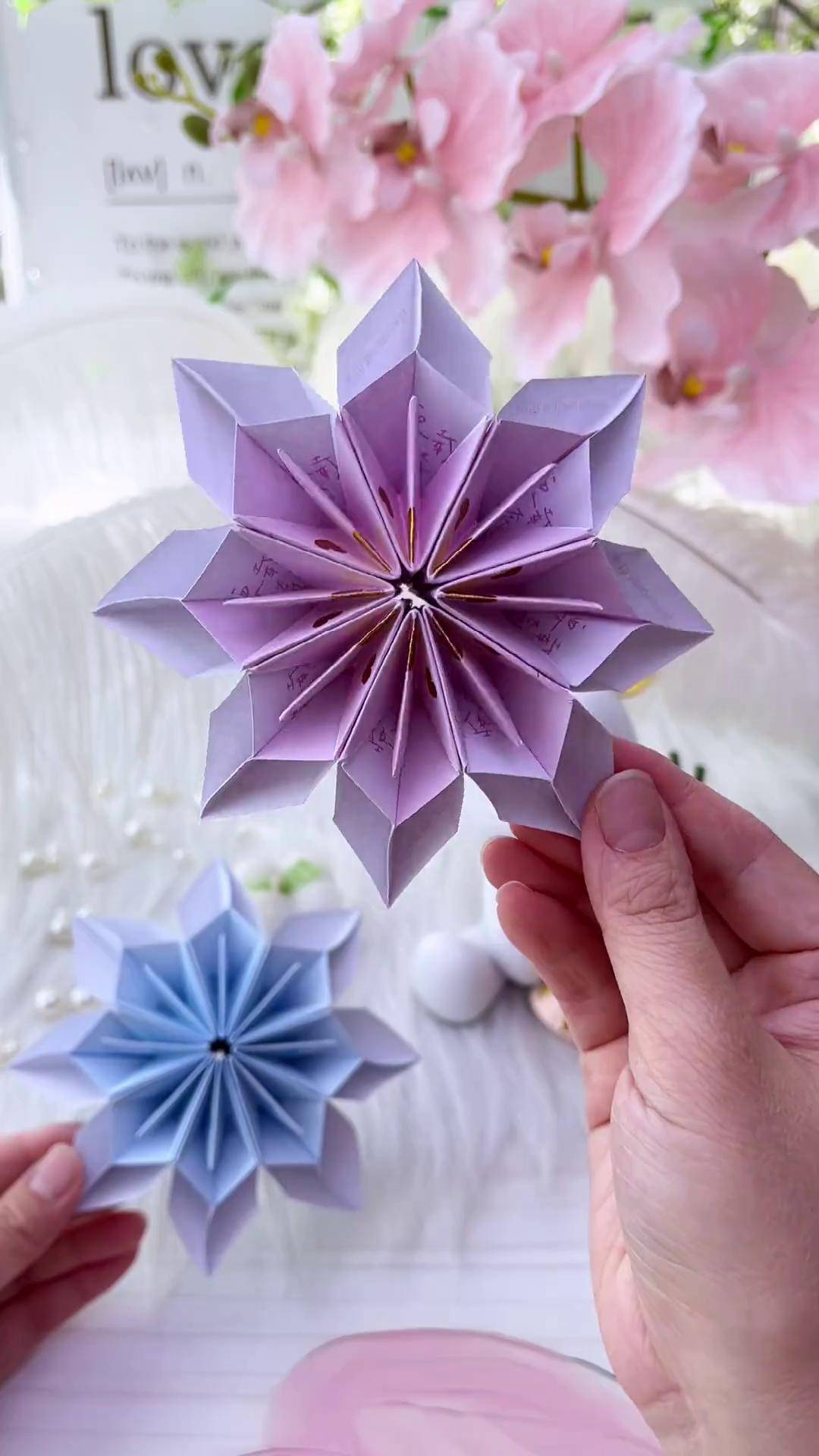 折个春天温柔色的花朵,真的太好看了手工 折纸 手工折纸