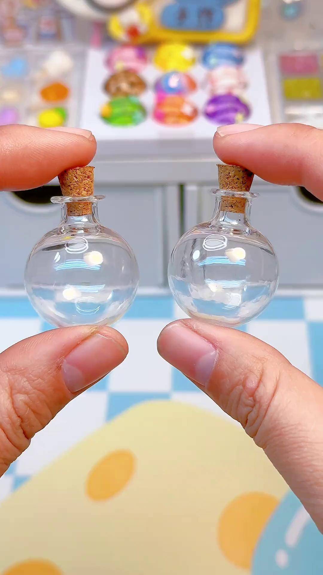 玻璃瓶瓶好久不见～做成新年流沙瓶挂件可可爱爱～ 手工 手工diy 教程