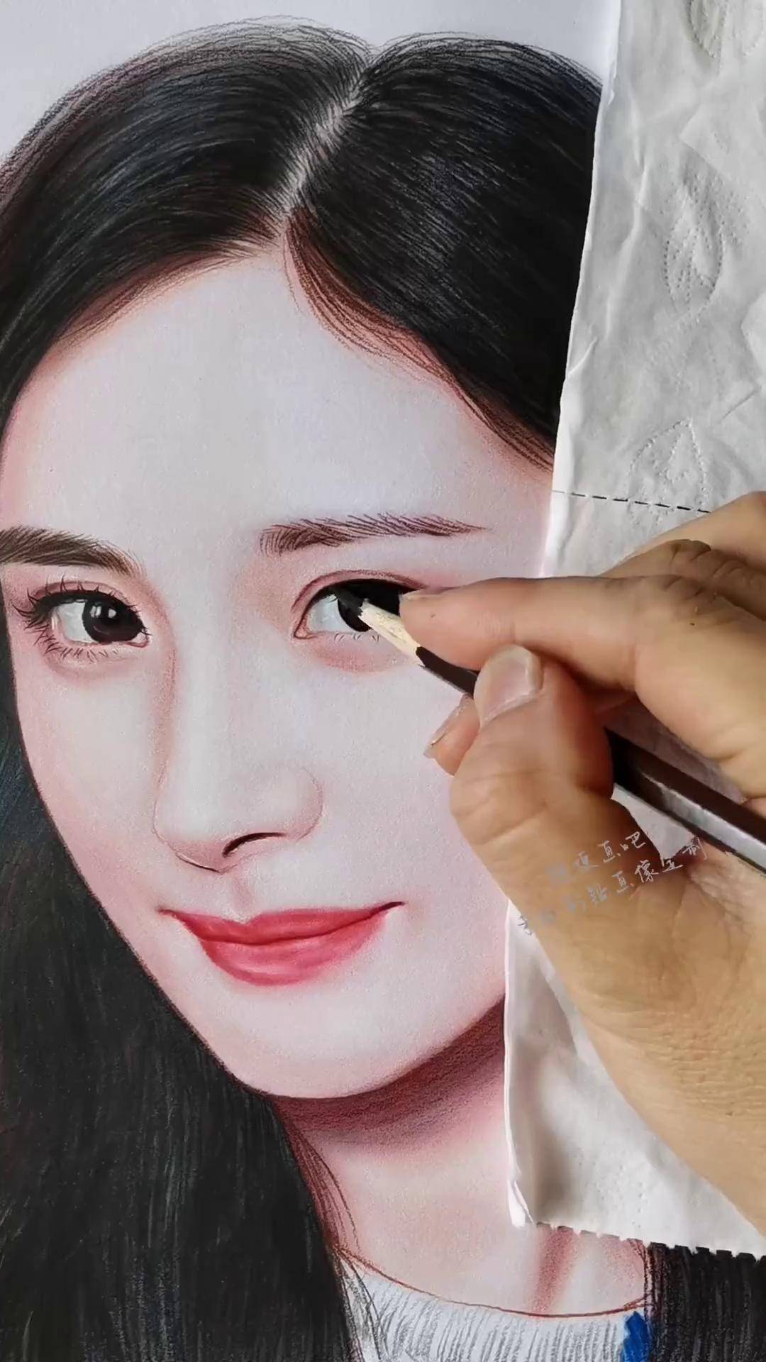 手绘彩铅画像定制送你喜欢的人给她惊喜杨幂 彩铅画像 真人照片转手绘