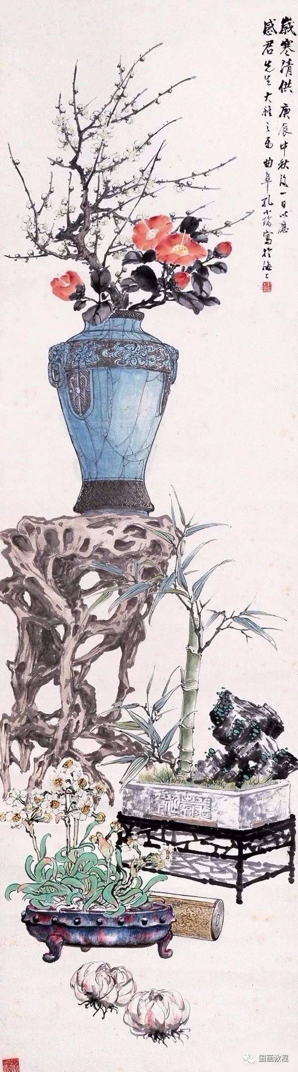 国画中的盆景太美啦