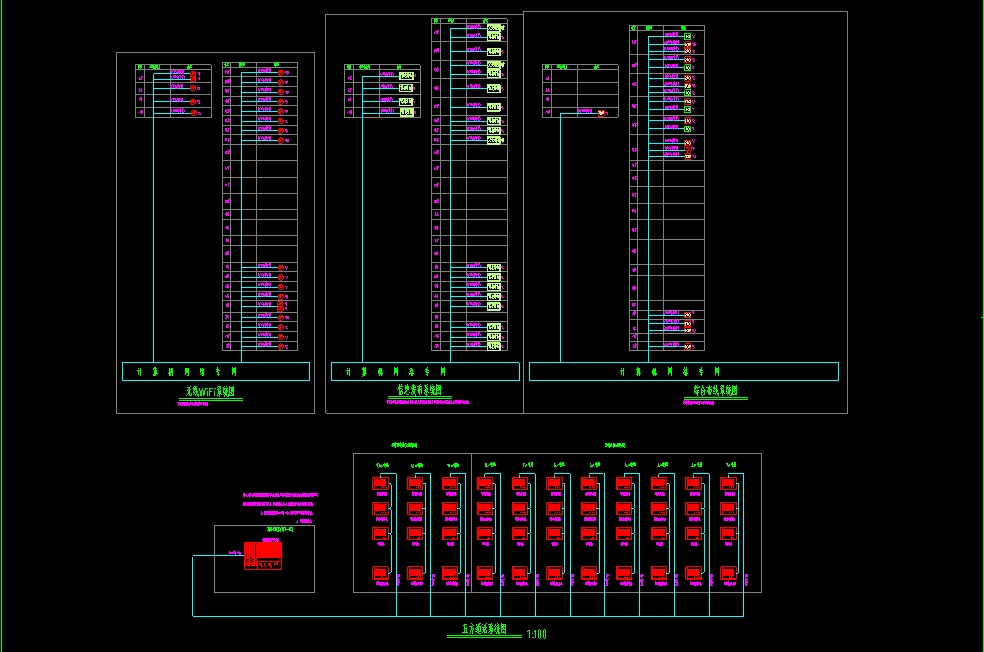这么全面的智能化弱电cad系统图素材,20多个子系统