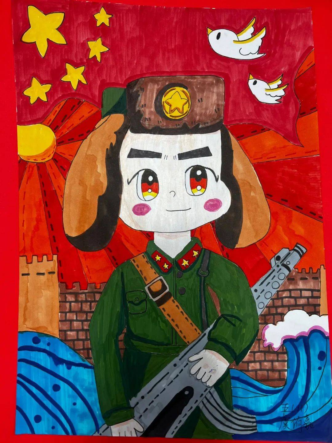 队员们以"雷锋"进行主题绘画,学习雷锋事迹,感悟雷锋精神内涵,肩负起