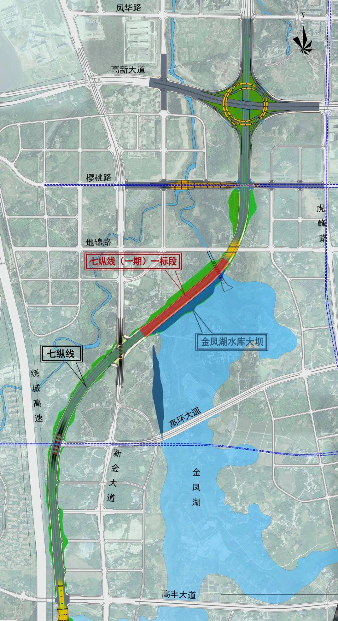 金凤走马迎重大利好,科学城发布金凤湖片区道路招标计划