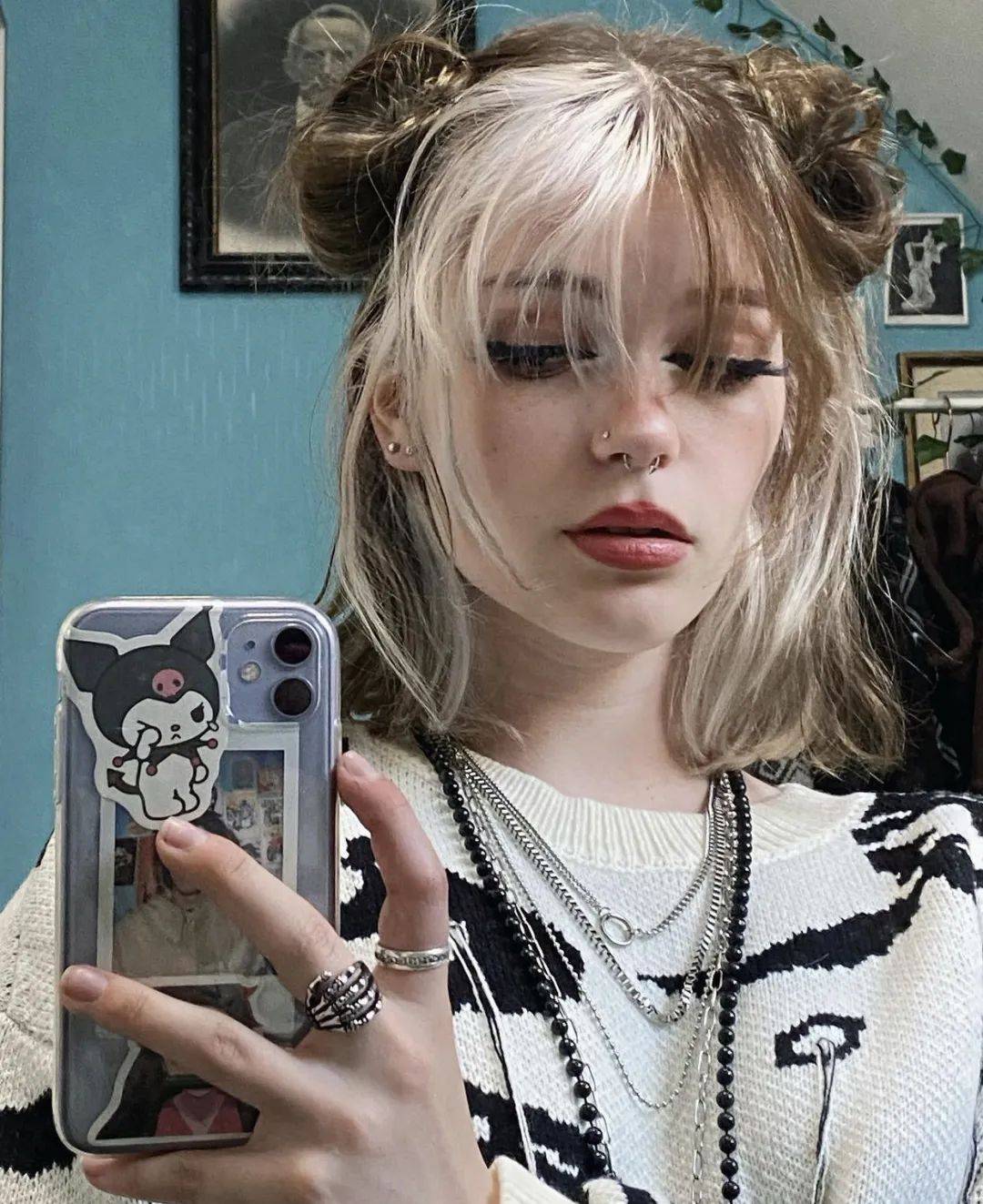 半边刘海染