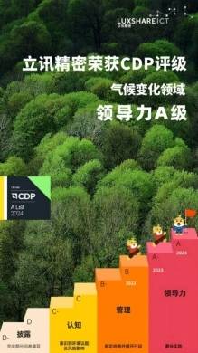 立讯精密荣获CDP高评级，坚定践行绿色环保运营