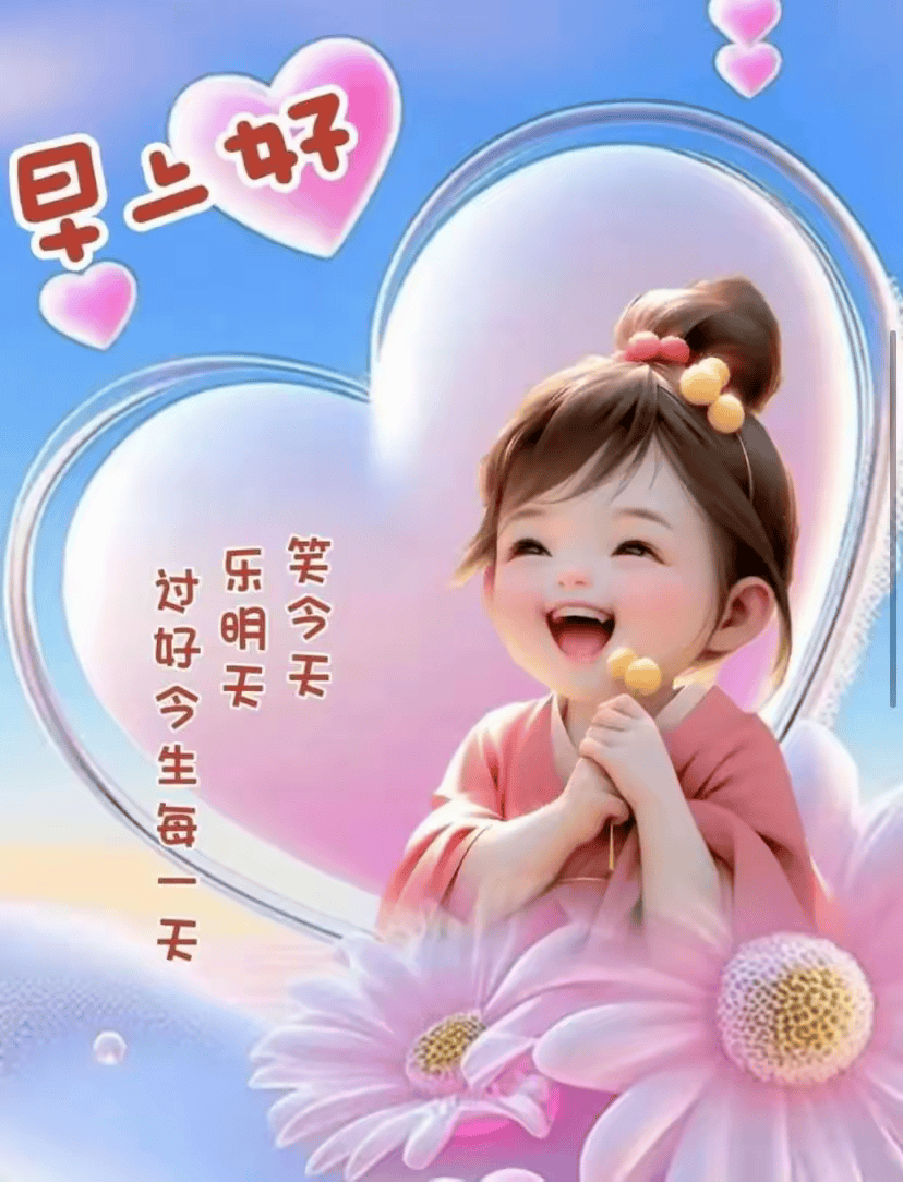 4月3日最新早晨好图片祝福早上好表情图,人生不图富贵,只求安康,拥一