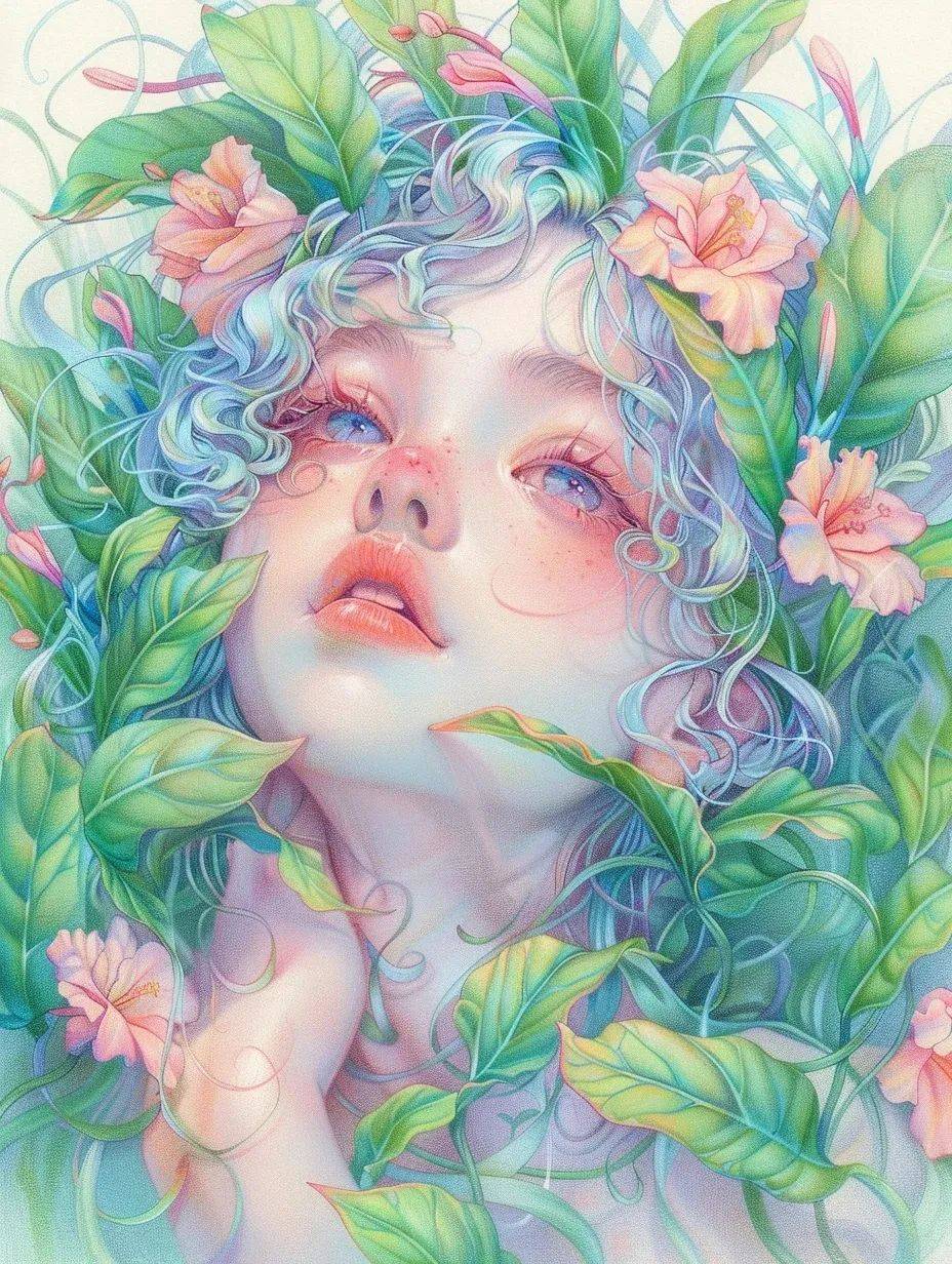 彩铅系列,森系女孩,美到爆!