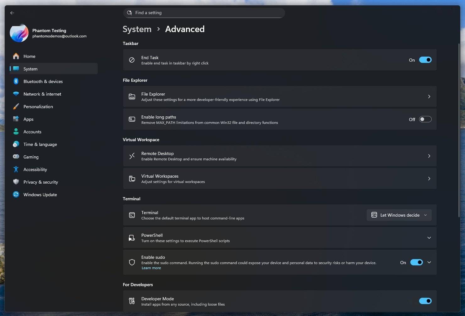 微软Win11“高级设置”已上线Dev/Beta版本，可通过ViVeTool开启