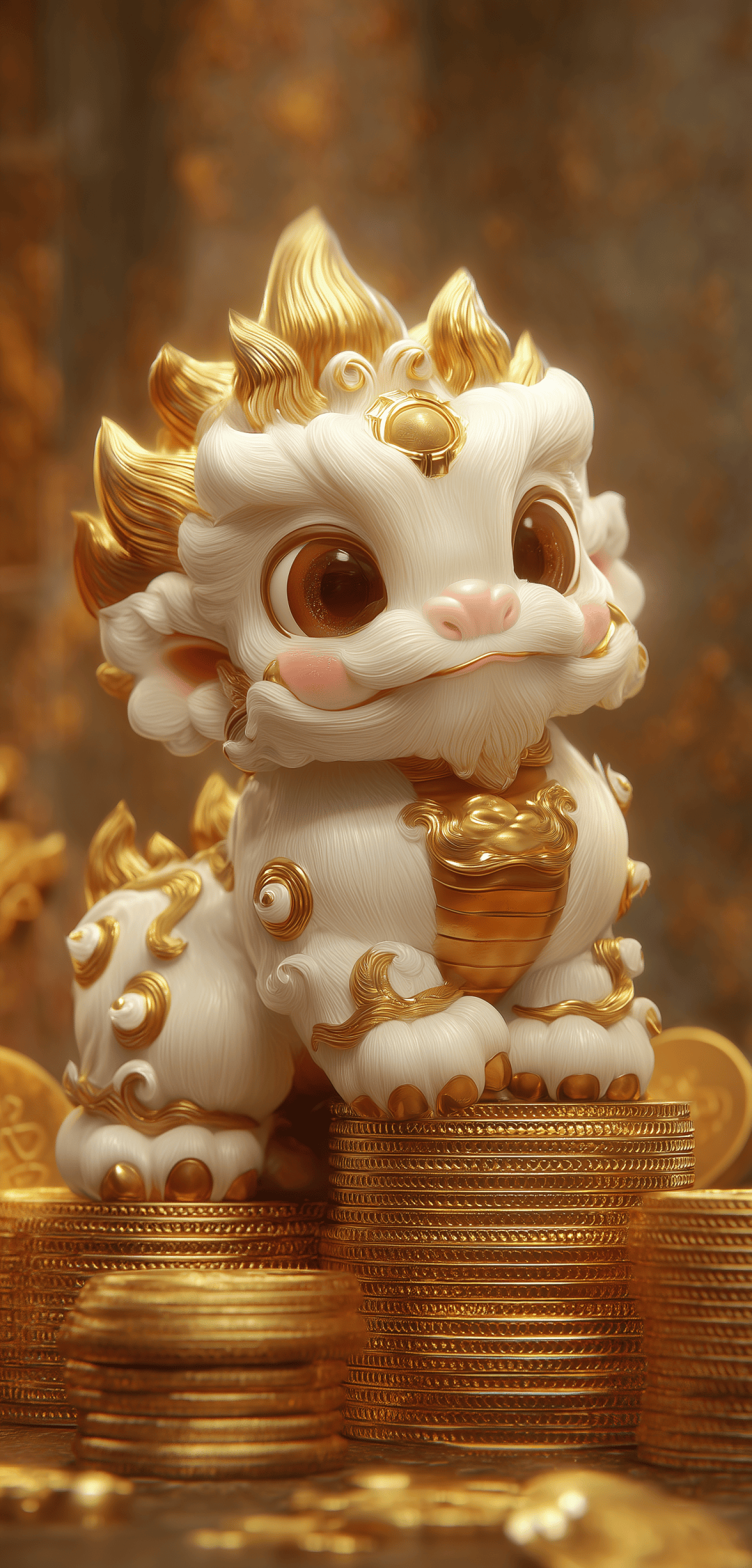 道系"财迷貔貅"来财手机壁纸聊天背景图